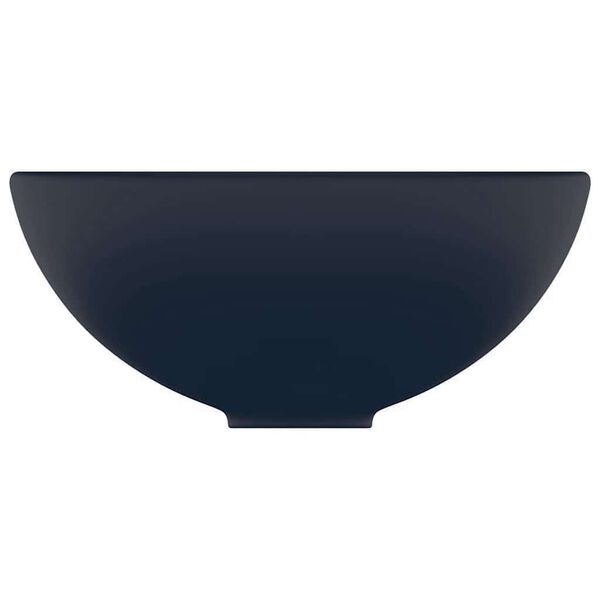 vidaXL Wastafel rond 32,5x14 cm keramiek mat donkerblauw