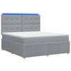 vidaXL LED Boxspring Bed met Matras Lichtgrijs 160 x 200 cm Stof