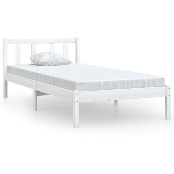vidaXL Bedframe massief grenenhout wit 90x200 cm