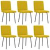 vidaXL Eetkamerstoelen 6 st fluweel geel