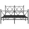 vidaXL Bedframe met hoofd- en voeteneinde metaal zwart 120x200 cm