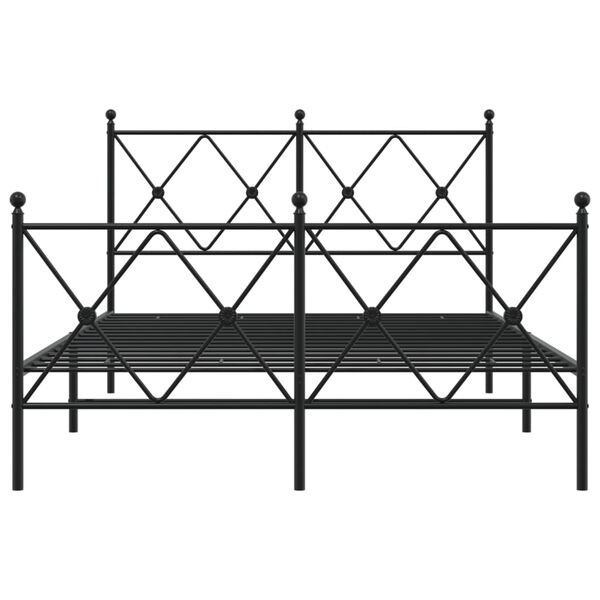 vidaXL Bedframe met hoofd- en voeteneinde metaal zwart 120x200 cm