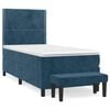 vidaXL Boxspring met matras fluweel donkerblauw 100x200 cm