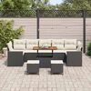 vidaXL Tuin Sofa Set met kussen met opslag 10 pcs Zwart en cr&egrave;me