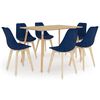 vidaXL 7-delige Eethoek blauw