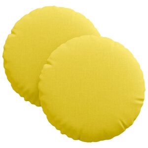 vidaXL Zitkussens 2 st Stof Lichtgeel &Oslash;30 x 13 cm