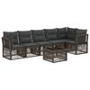 vidaXL Tuinbankenset 7 pcs Grijs poly rattan