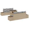 vidaXL Bankstel met kussen 7 pcs Beige en Licht Grijs poly rattan