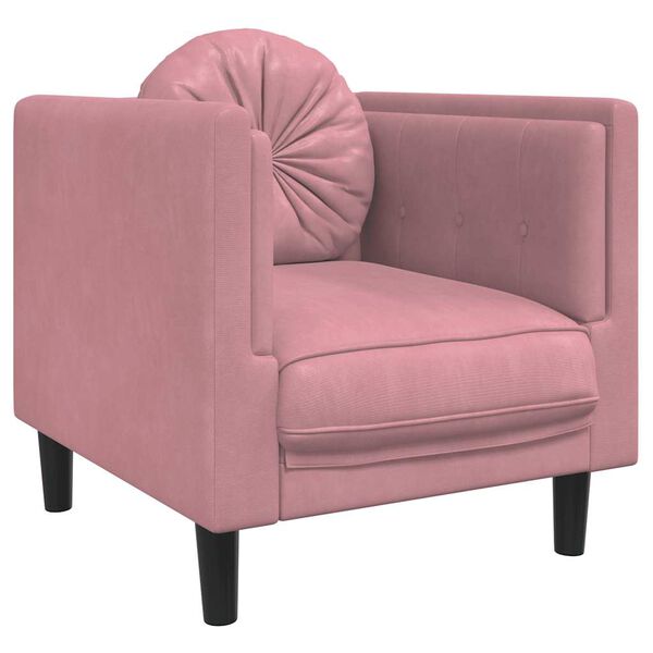 vidaXL Fauteuil met kussen fluweel roze