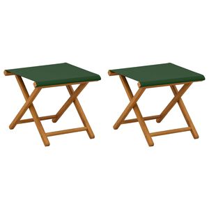 vidaXL Ligstoel 2 pcs massief eucalyptushout Groen