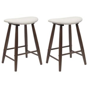 vidaXL Eettafelstoelen 2 st Massief Rubberhout Licht Bruin