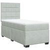 vidaXL Boxspring met matras fluweel lichtgrijs 90x190 cm