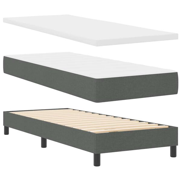 vidaXL Boxspringbed met matras Donkergrijs 80 x 200 cm Stof