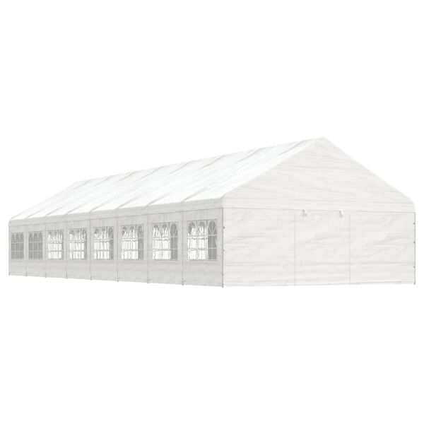vidaXL Prieel met dak 17,84x5,88x3,75 m polyetheen wit