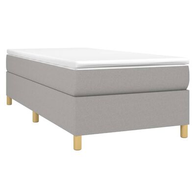 vidaXL Boxspring met matras stof lichtgrijs 90x190 cm