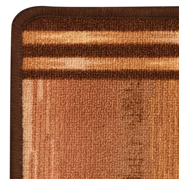 vidaXL Tapijtloper met gelbodem geblokt 67x120 cm beige