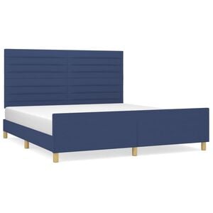 vidaXL Bedframe zonder matras stof blauw 180x200 cm