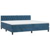 vidaXL Boxspring met matras fluweel donkerblauw 200x200 cm