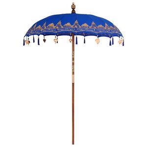 vidaXL Balinese Parasol Blauw 185 x 185 x 260 cm