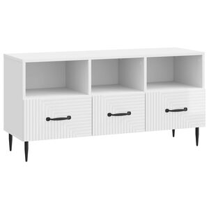 vidaXL TV-kast met lade Hoogglans Wit 102 x 34,5 x 50 cm Bewerkt hout