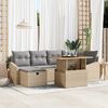 vidaXL Tuin Sofa Set 7 pcs Beige poly rattan