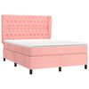 vidaXL Boxspring met matras fluweel roze 140x190 cm