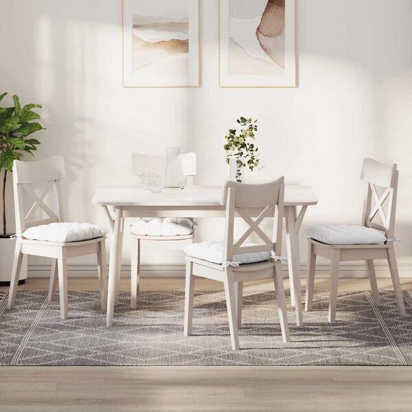 vidaXL Zitkussens 4 pcs Wit 40 x 40 x 6 cm Stof