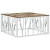 vidaXL Salontafel roestvrij staal en massief gerecycled hout zilver