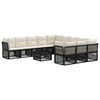 vidaXL Tuinbankenset 12 pcs Zwart poly rattan