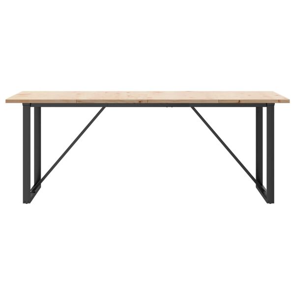 vidaXL Eettafel O-frame 200x100x75,5 cm grenenhout en staal