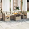 vidaXL 8-delige Loungeset met kussens poly rattan acacia beige