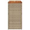 vidaXL Tuinbijzettafel met houten blad 58x27,5x55 cm poly rattan beige