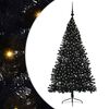 vidaXL Kunstmatig Voorverlicht Kerstboom met 300 LED Zwart 180 cm PVC