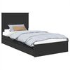 vidaXL Opslag bed met hoofdeinde Zwart 100 x 200 cm Bewerkt hout