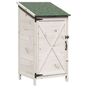 vidaXL Tuinschuur Wit 59,5 x 56 x 113,5 cm Massief Vurenhout