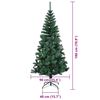 vidaXL Kunstmatig Voorverlicht Kerstboom Groen 180 cm PVC en Metaal