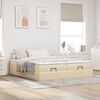 vidaXL Ottoman bed met matrassen 200x200cm stof cr&egrave;mekleurig