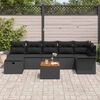 vidaXL Tuin Sofa Set met kussen met opslag 8 pcs Zwart Poly riet