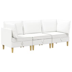 vidaXL Modulaire Sofa Set met Opslag 3 st Wit Stof