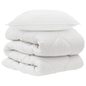 vidaXL Dekbed met kussen 2 pcs Wit Microvezel