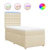 vidaXL Boxspring met matras stof cr&egrave;mekleurig 100x200 cm