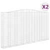 vidaXL Schanskorven 2 st gewelfd 400x30x220/240 cm ijzer