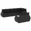 vidaXL 8-delige Loungeset met kussens poly rattan zwart