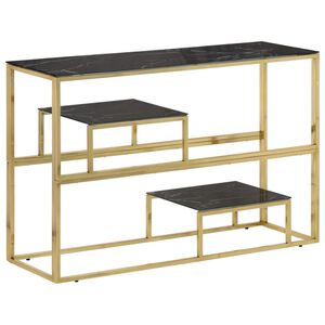 vidaXL Wandtafel roestvrijstaal en gehard glas goudkleurig