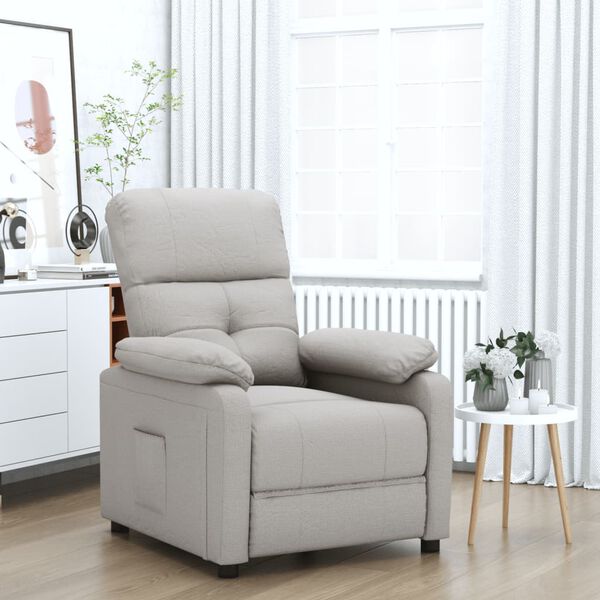 vidaXL Fauteuil verstelbaar stof taupe