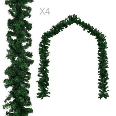 vidaXL Kerstslingers 4 st 270 cm PVC groen