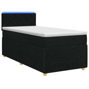 vidaXL Boxspringbed met matras met hoofdeinde Zwart 80 x 200 cm Stof