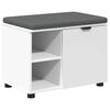 vidaXL Halbank Wit 60 x 38 x 46 cm Ge&iuml;ndustrialiseerd hout en stof
