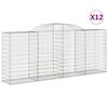 vidaXL Schanskorven 12 st gewelfd 300x50x120/140 cm ijzer