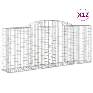vidaXL Schanskorven 12 st gewelfd 300x50x120/140 cm ijzer